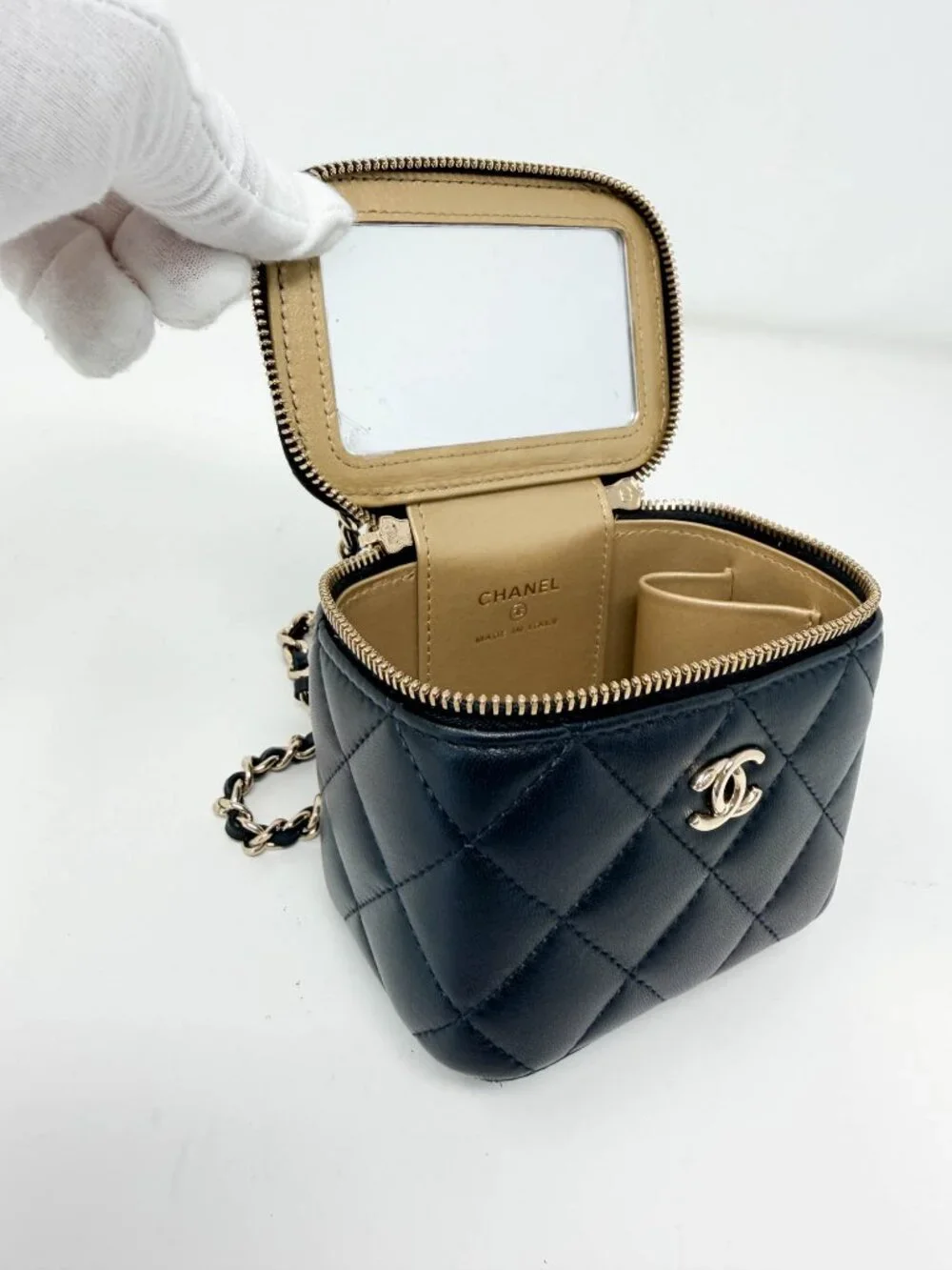 Chanel Mini Pearl Crush Vanity Case With Chain